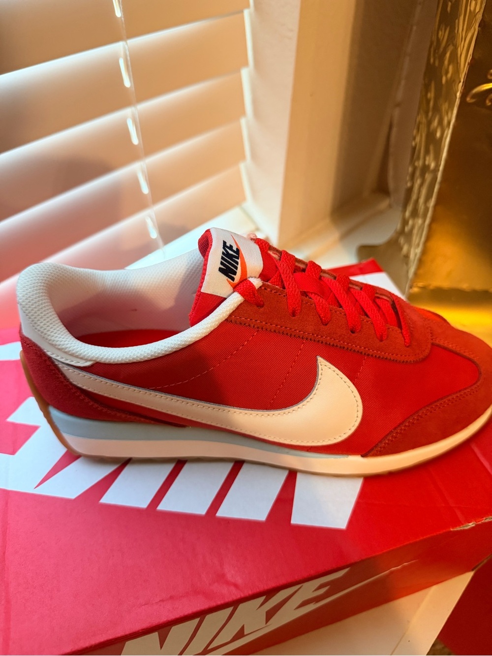 Nike Women Red Sneakers with White Swoosh